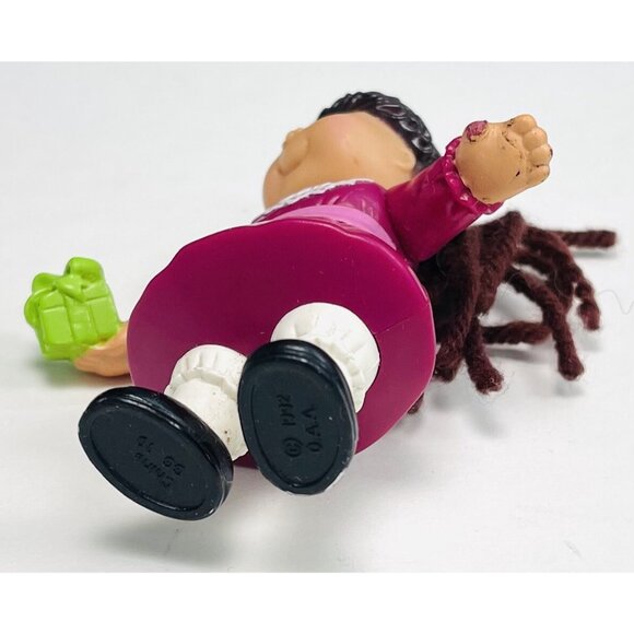 VTG 1992 Cabbage Patch Kids CPK Brunette Pink Dress Girl Mini Figure Doll READ - Picture 3 of 3
